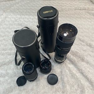 Vintage Camera Lenses with Cases | Vivitar & Tamron